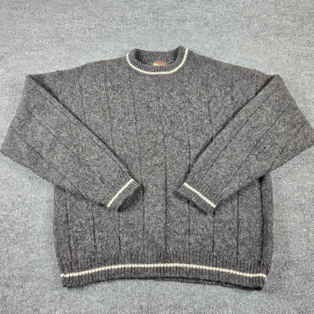ALPS Wool Blend Sweater Mens XL Gray Vintage USA Made Ribbed Pullover